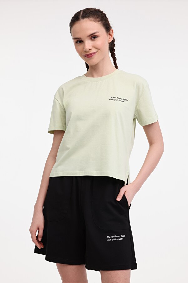 Lumberjack WL ANNA 11 5FX PASTEL YESIL Kadın Kısa Kol T-Shirt