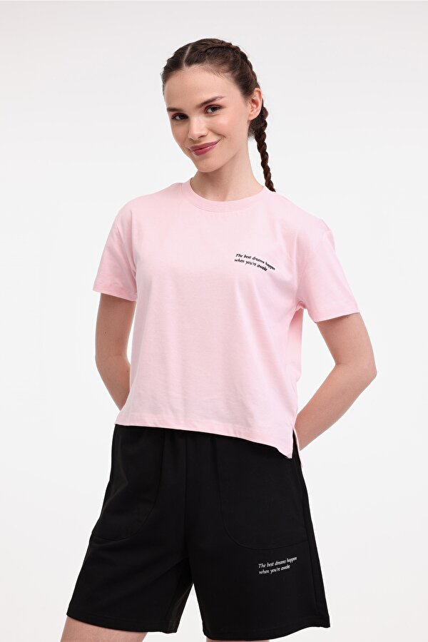 Lumberjack WL ANNA 11 5FX Pembe Kadın Kısa Kol T-Shirt
