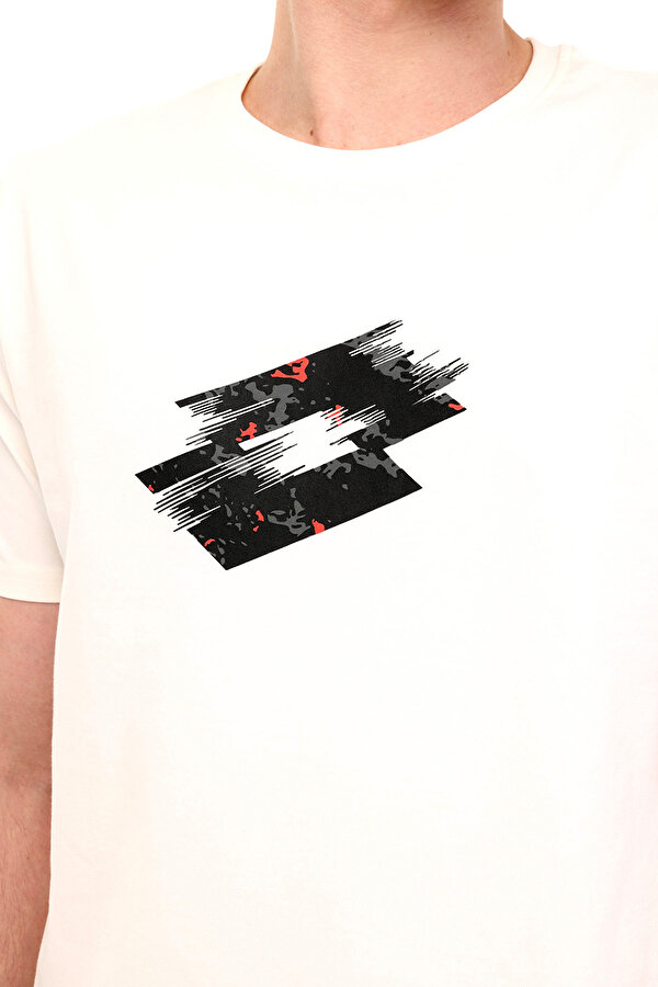 Lotto M-FIGURE TEE 5FX Ekru Erkek Kısa Kol T-Shirt