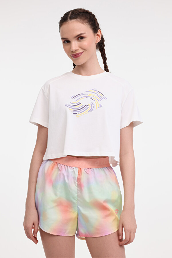 Lotto W-SHINEN TEE 5FX Ekru Kadın Kısa Kol T-Shirt