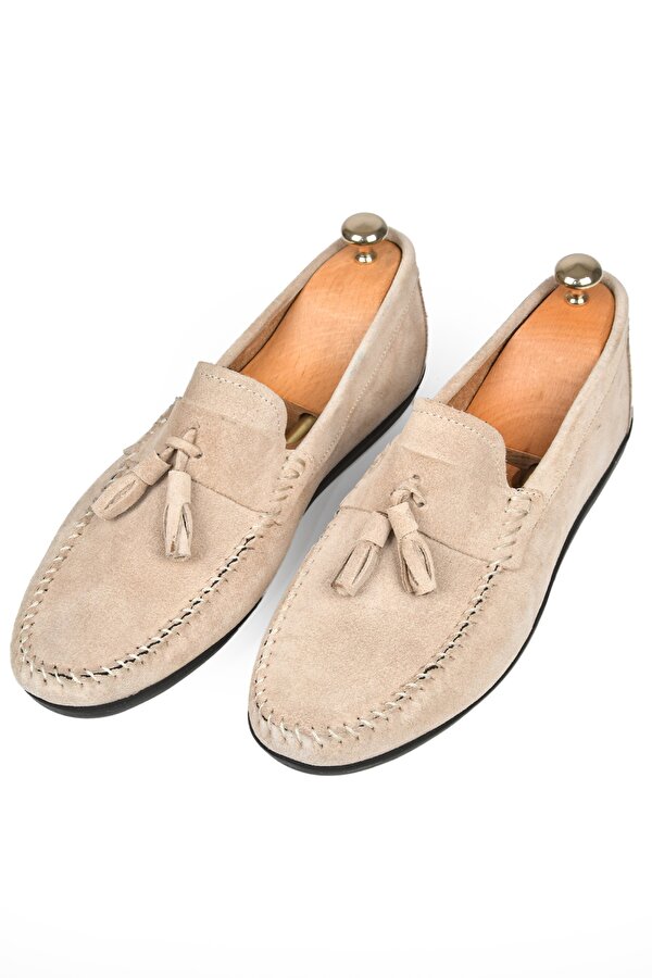 Deep Sea DeepSEA Erkek Krem Püsküllü Süet Deri Yazlık Ayakkabı Loafer 2509963