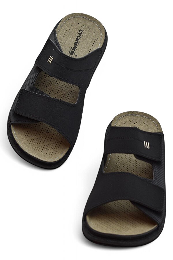 Ispartalılar 241115  Ortopedik Taban Erkek Terlik Erkek Cırtlı Terlik Sandalet