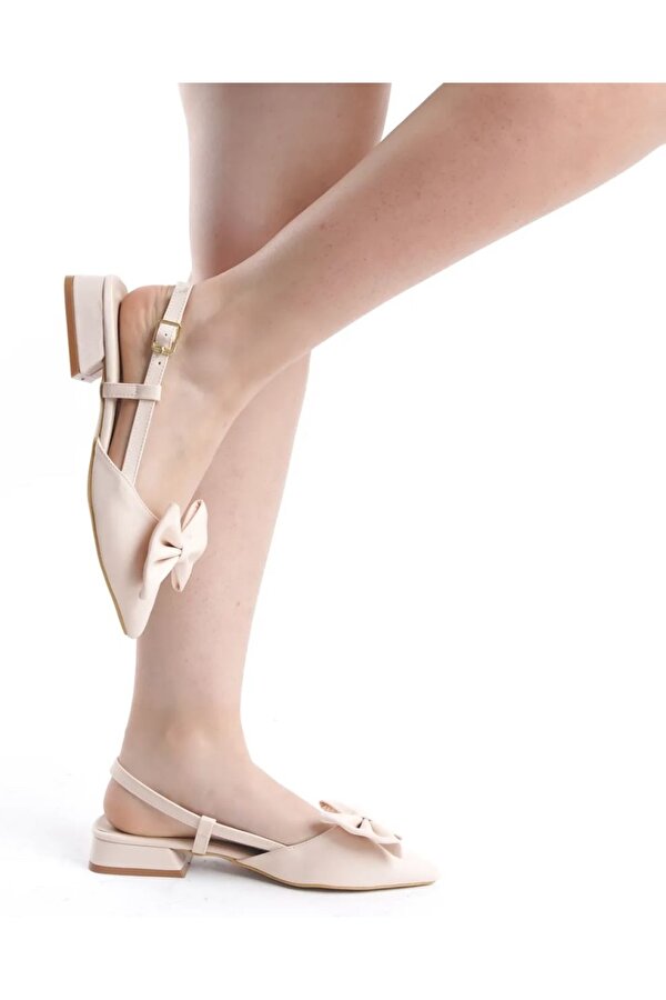 Feles Kurdela Detaylı Arkası Açık Kadın Babet Ayakkabı