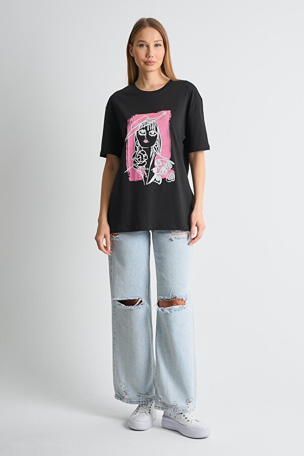 Alexander Gardi ALEXANDERGARDI Baskılı Bisiklet Yaka Kadın T-shirt