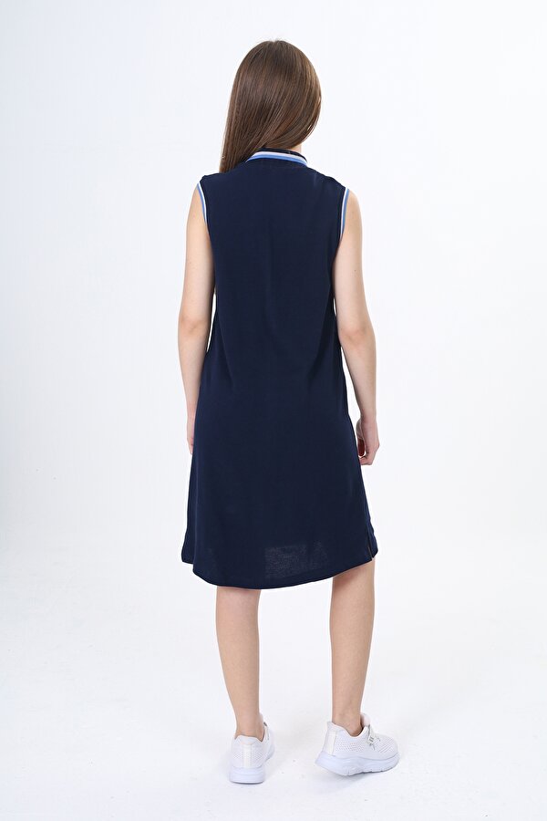 Toontoy Kids Toontoy Kız Çocuk Polo Yaka Garni Detaylı Elbise