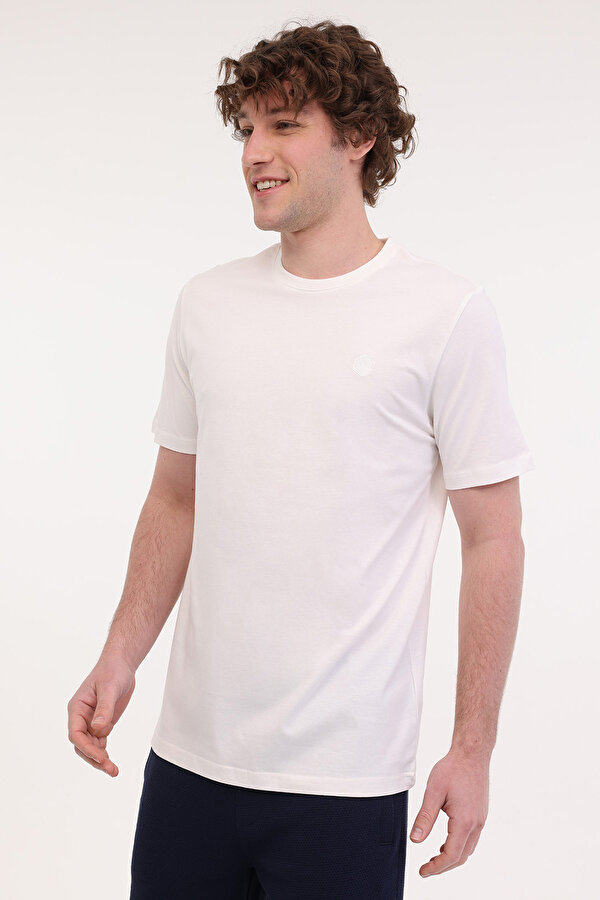 Lumberjack MB CT102 C NK T-SH 5FX KIRIK BEYAZ Erkek Kısa Kol T-Shirt