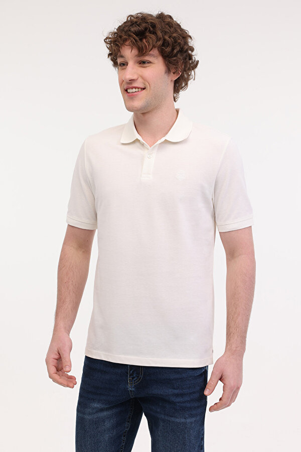 Lumberjack MB CT953 POLO T-SH 5FX KIRIK BEYAZ Erkek Kısa Kol T-Shirt