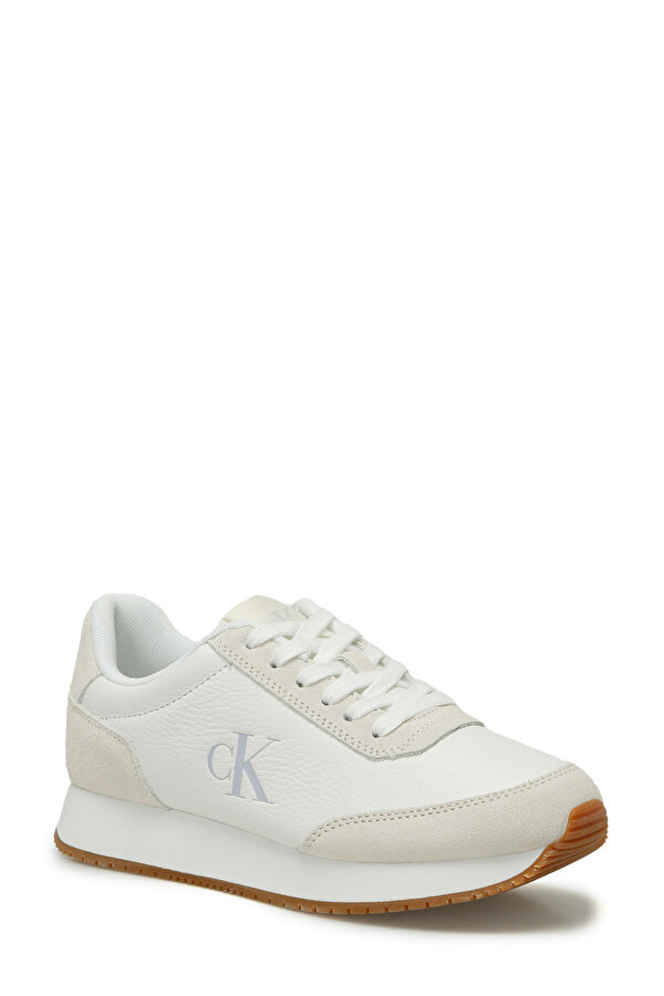 Calvin Klein RUNNER LACEUP LOW MIX MG Krem Kadın Sneaker