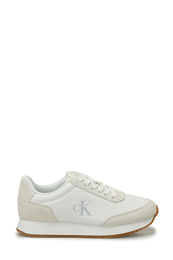 Calvin Klein RUNNER LACEUP LOW MIX MG Krem Kadın Sneaker