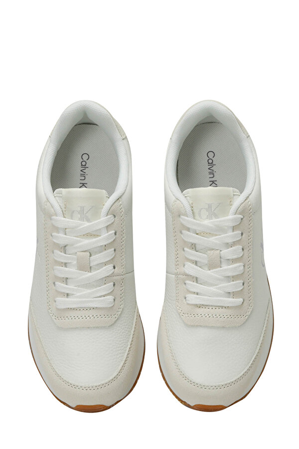 Calvin Klein RUNNER LACEUP LOW MIX MG Krem Kadın Sneaker