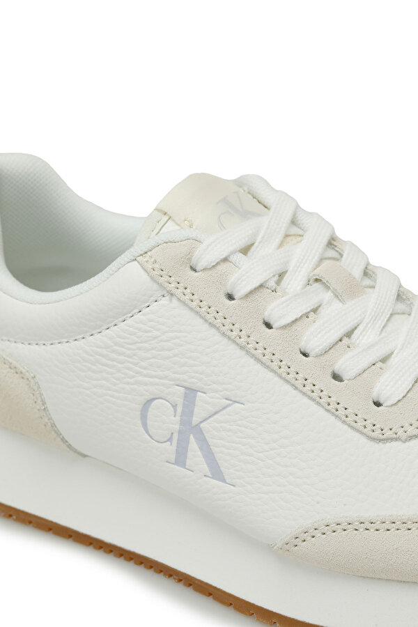 Calvin Klein RUNNER LACEUP LOW MIX MG Krem Kadın Sneaker