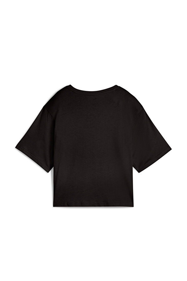 Puma ESS Cropped No.1 Logo Tee Siyah Kadın Kısa Kol T-Shirt