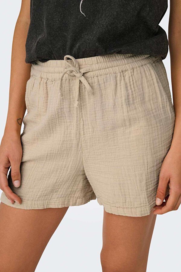 Only ONLTHYRA SHORTS NOOS WVN Bej Kadın Şort