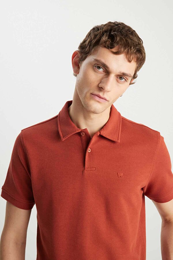 Wrangler Erkek Regular Fit Polo Kiremit Erkek Kısa Kol T-Shirt