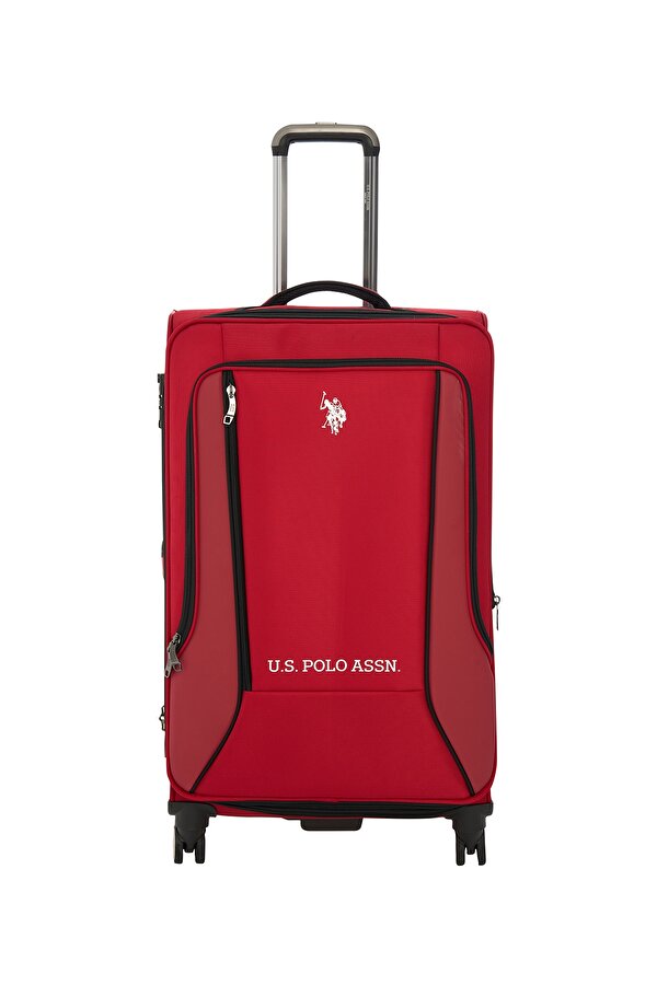 U.S. Polo Assn. Us polo Assn 24019-24020-24021 Küçük Boy Ultra Light Hafif Lüx Kumaş Tekerlekli Valiz KIRMIZI