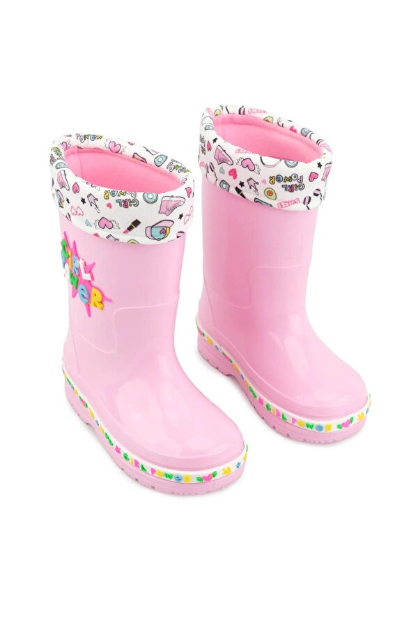 GEZER 00678 Kız Çocuk Termal Astarlı Su Yağmur Geçirmez Çizme