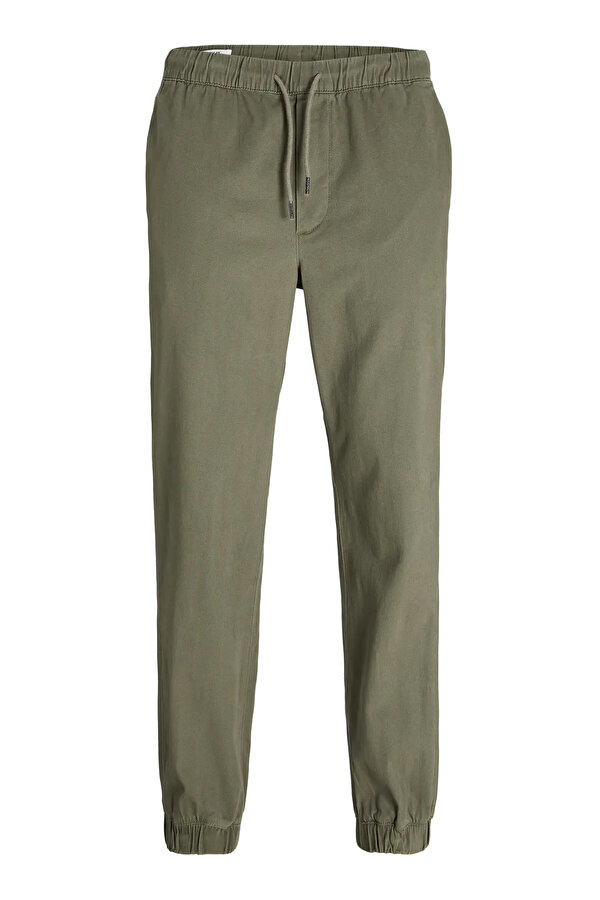 Jack & Jones Erkek Jpstgordon Paçası ve Beli Lastikli Pamuklu Jogger Pantolon 12224518 Haki