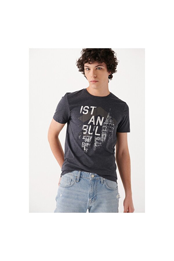 Mavi Erkek Lacivert İstanbul Tişört (065003-17588)