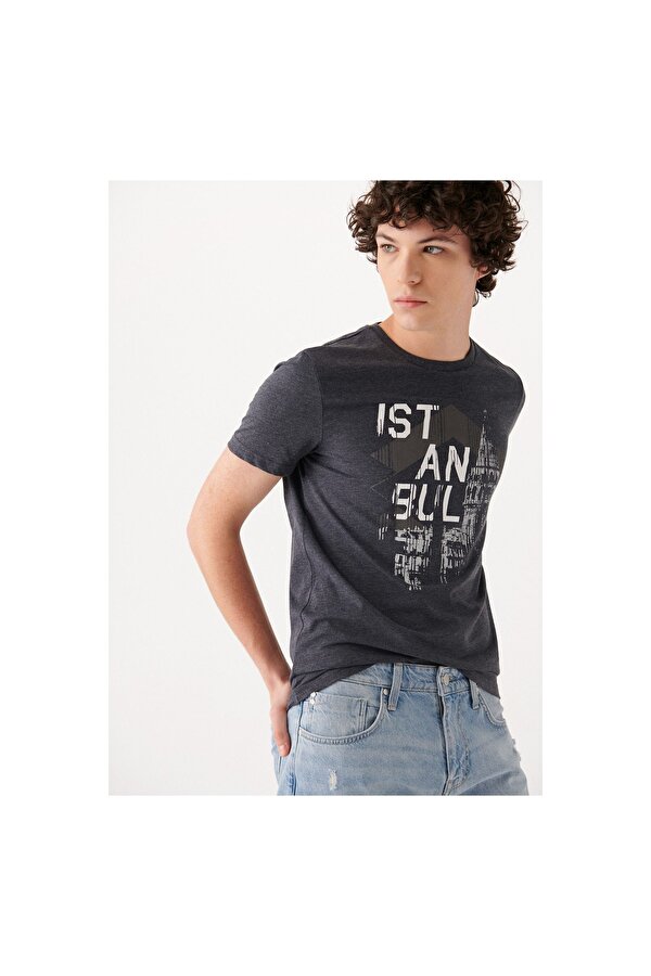 Mavi Erkek Lacivert İstanbul Tişört (065003-17588)