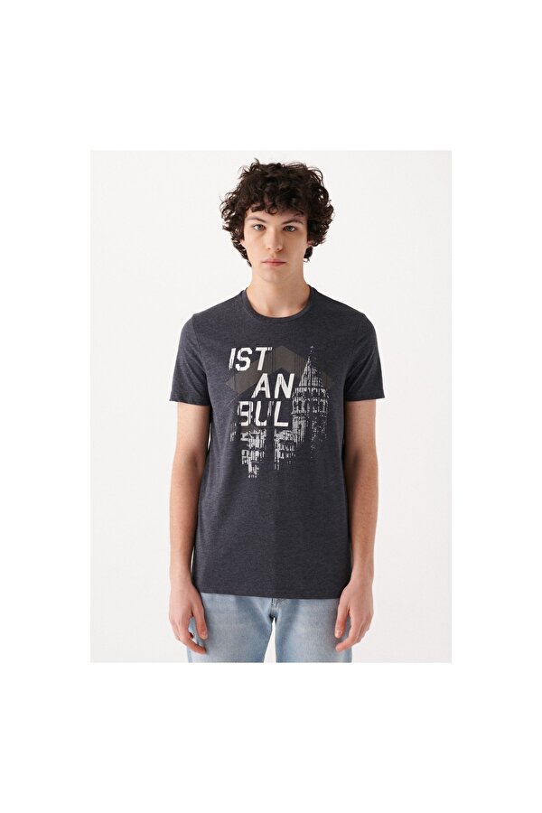 Mavi Erkek Lacivert İstanbul Tişört (065003-17588)