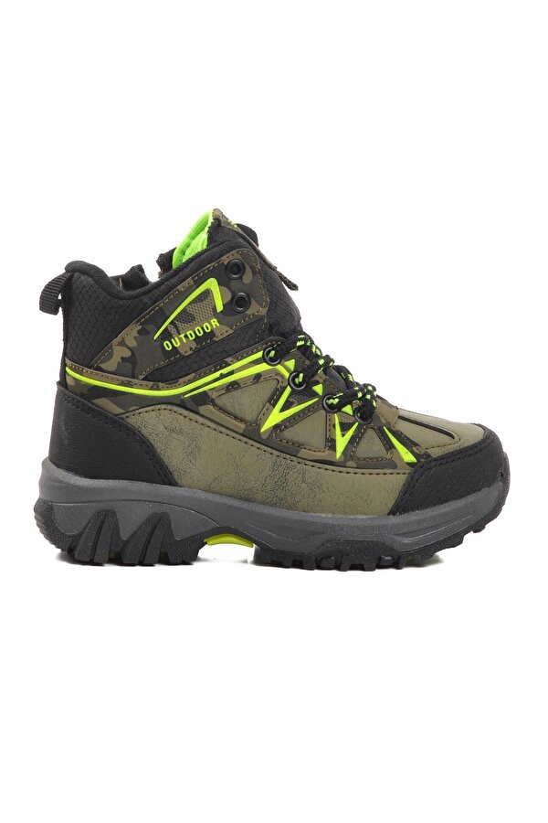 A Spor Aspor Haki Yeşil Kamuflaj Çocuk Trekking ve Outdoor Bot