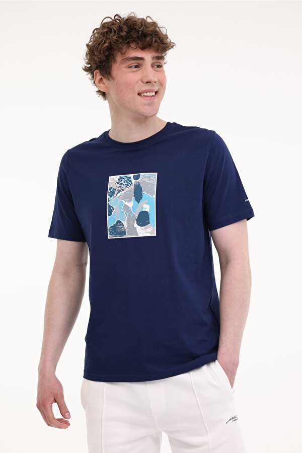 Lumberjack ML CHEN 11HL1004 5FX İndigo Erkek Kısa Kol T-Shirt