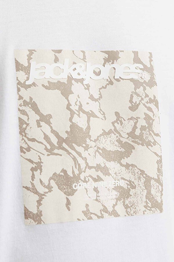 Jack & Jones JCOTARMAC CAMO FRONT TEE Beyaz Erkek Kısa Kol T-Shirt