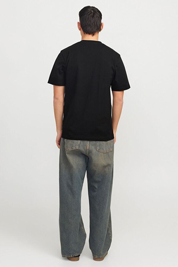 Jack & Jones JCOTARMAC CAMO FRONT TEE Siyah Erkek Kısa Kol T-Shirt