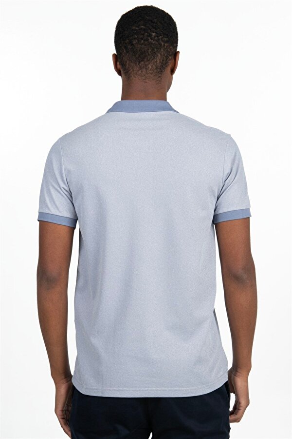 Tudors Erkek Slim Fit Dar Kesim Pamuklu Düz Pike Gri Polo Yaka Tişört