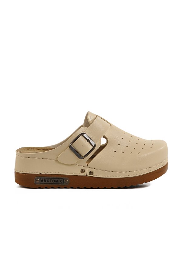 Ayakmod Bej Anatomik Unisex Sabo Terlik 07-008 G