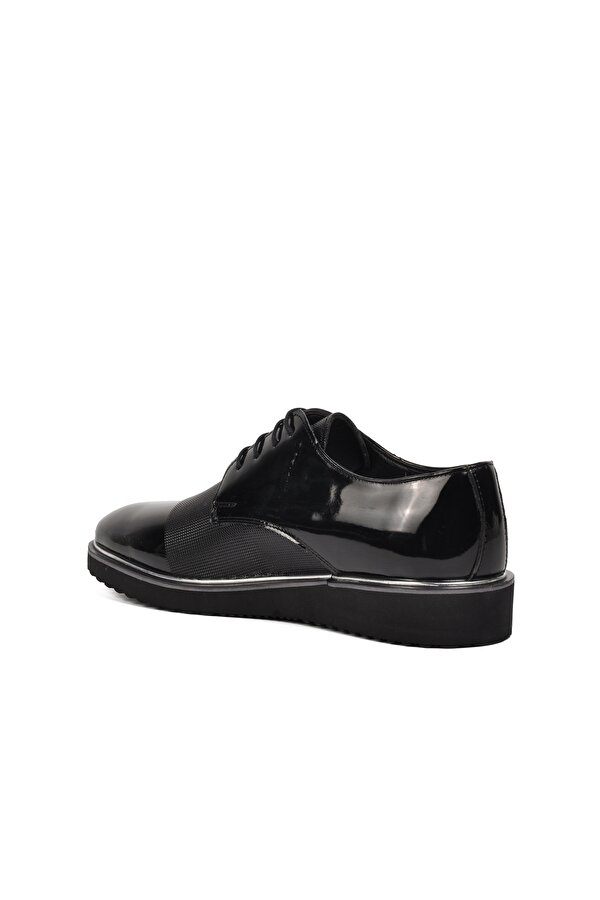 A Spor Aspor Siyah Rugan Erkek Klasik Ayakkabı