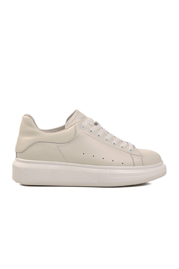 Beyaz Hakiki Deri Erkek Sneaker