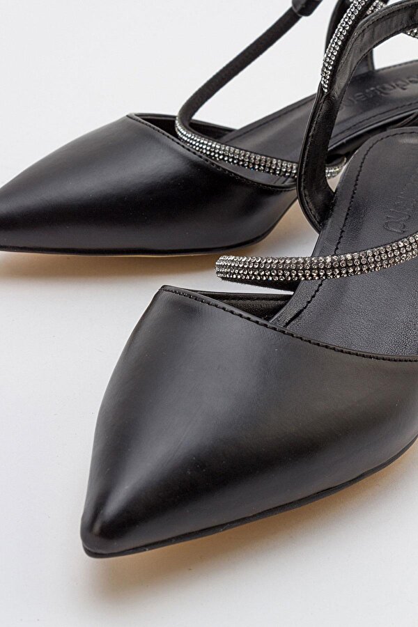 Ccway Taşlı Kadın Topuklu Sandalet SİYAH CİLT