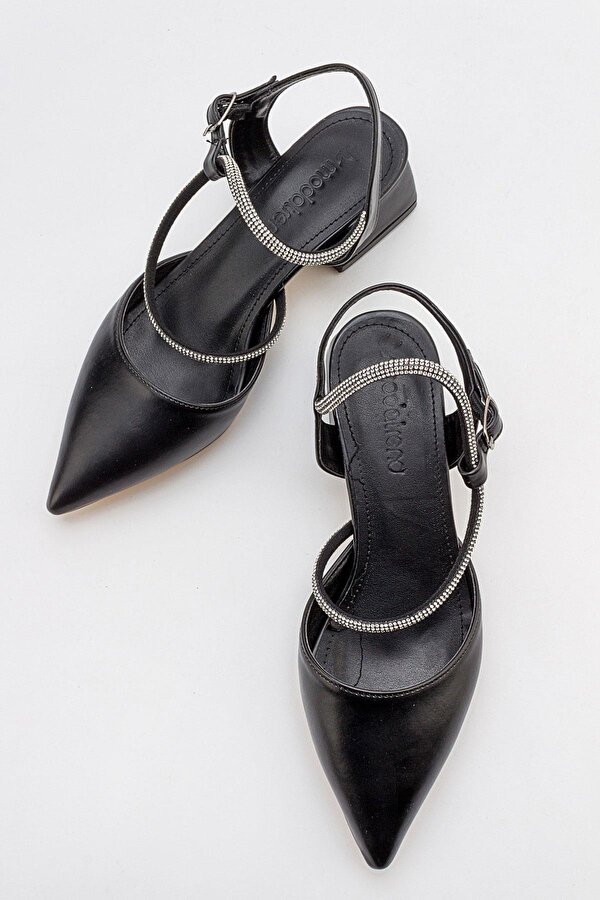 Ccway Taşlı Kadın Topuklu Sandalet SİYAH CİLT