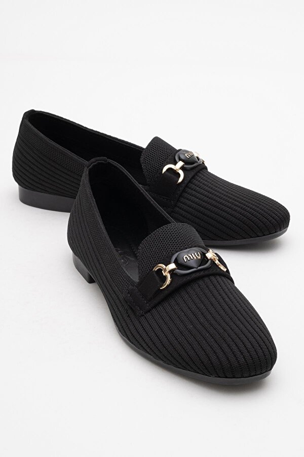 Ccway Kadın Tokalı Triko Ayakkabı SİYAH