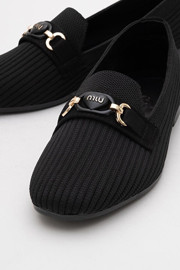 Ccway Kadın Tokalı Triko Ayakkabı SİYAH