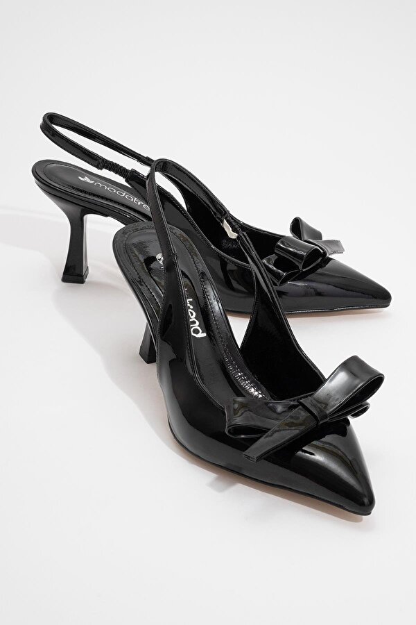 Ccway Kadın Fiyonklu Topuklu Ayakkabı SİYAH RUGAN