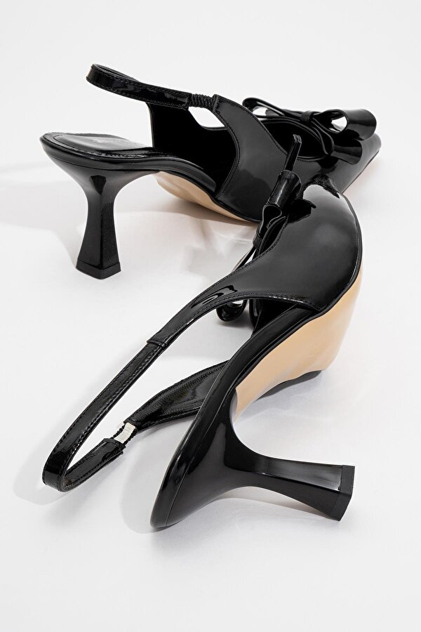 Ccway Kadın Fiyonklu Topuklu Ayakkabı SİYAH RUGAN