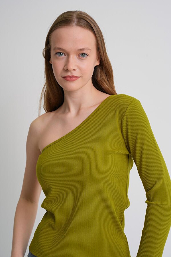 Alexander Gardi ALEXANDERGARDI Fitilli Tek Kol Detaylı Kadın Bluz