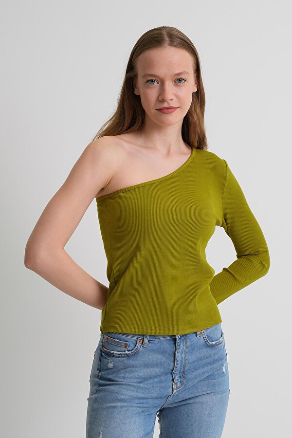 Alexander Gardi ALEXANDERGARDI Fitilli Tek Kol Detaylı Kadın Bluz