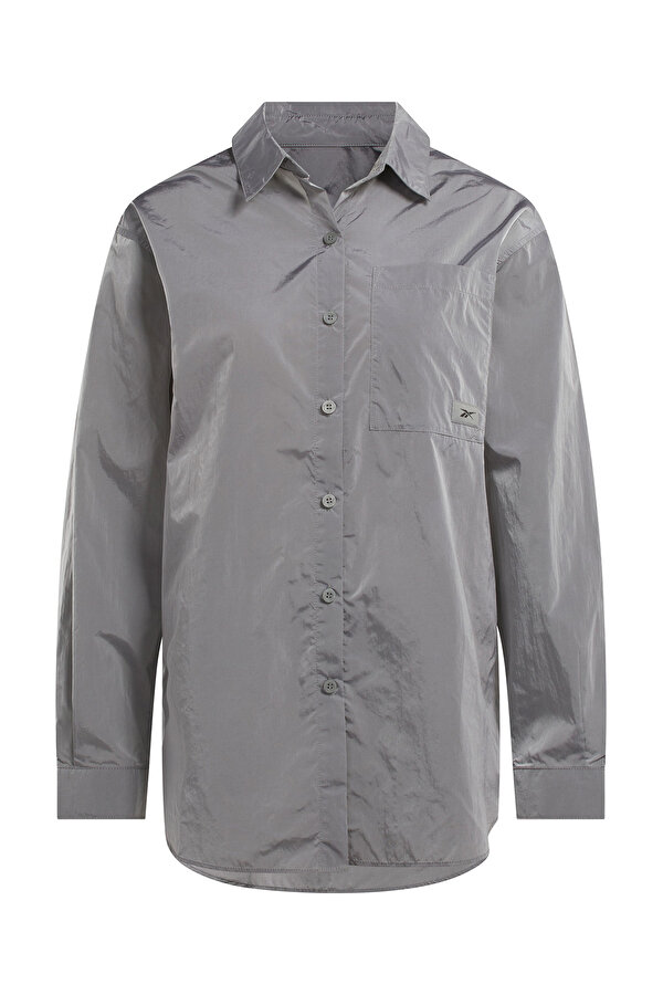 Reebok Studio Style Button Down Серебряный Женщина Рубашка