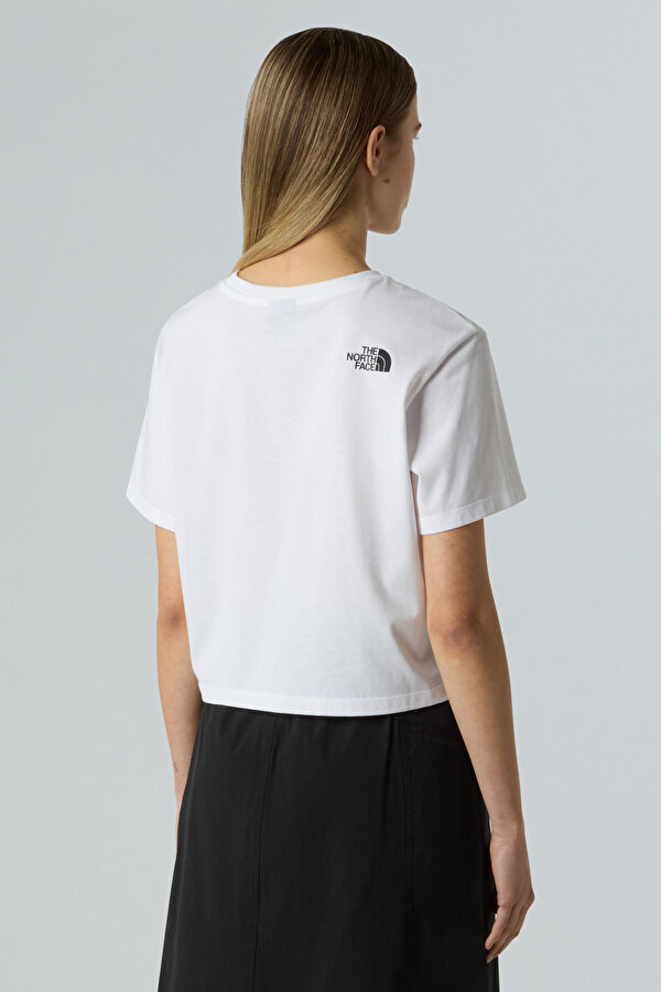 The North Face W SIMPLE DOME CROPPED Beyaz Kadın Kısa Kol T-Shirt
