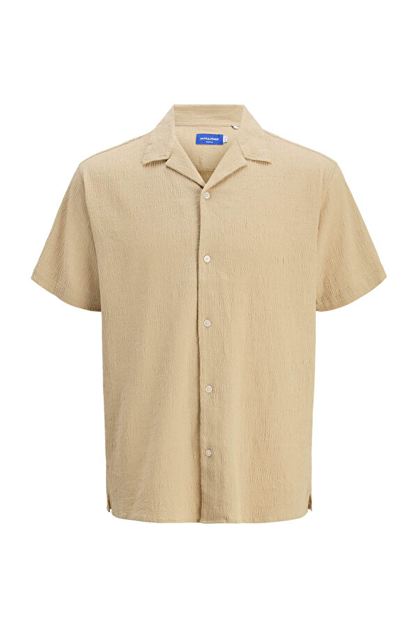 Jack & Jones JORLUKE CRINKLE  SS JNR Bej Erkek Çocuk Gömlek
