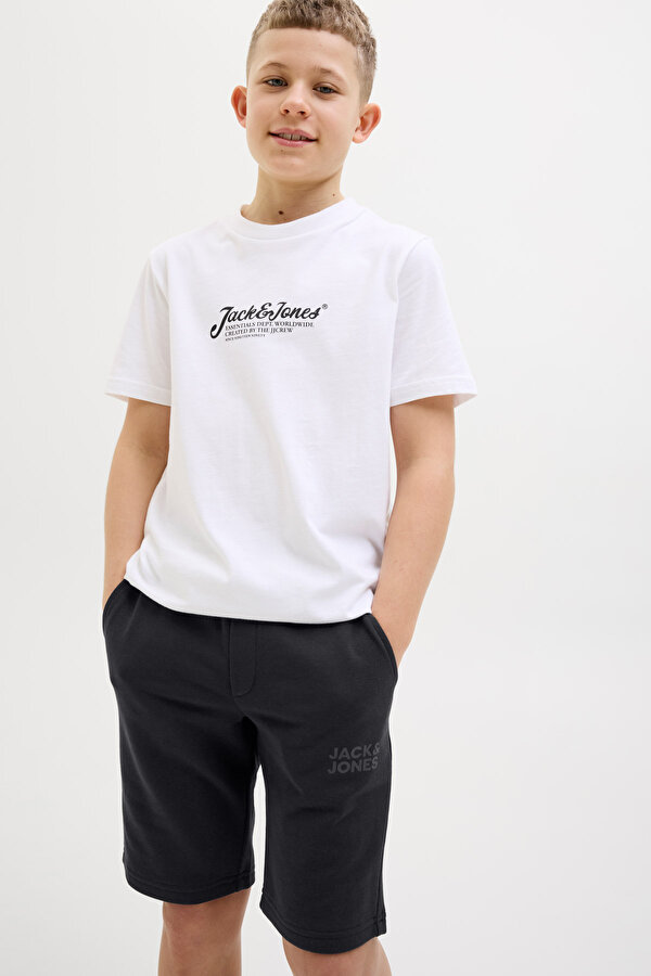 Jack & Jones JPSTNEWSOFT SWEAT SHORTS Siyah Erkek Çocuk Şort