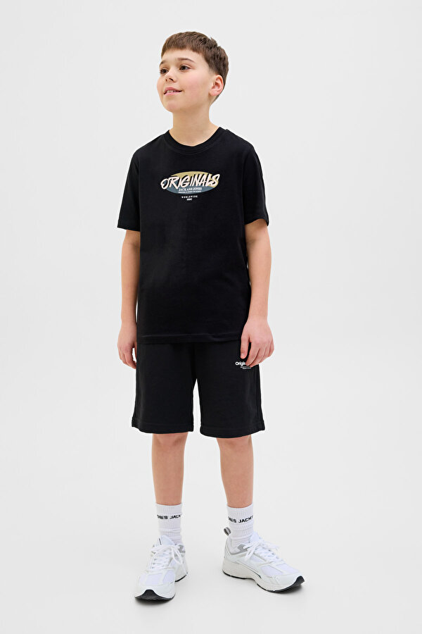 Jack & Jones JPSTVESTERBRO SWEAT Siyah Erkek Çocuk Şort
