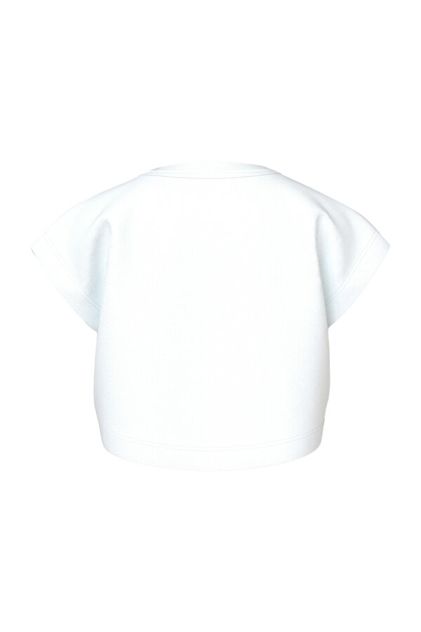 Name It NMFVILMA CAPSL CROP TOP Beyaz Kız Çocuk Kısa Kol T-Shirt