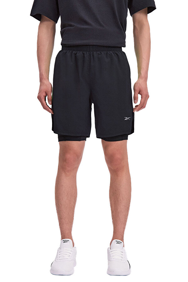 Reebok Running 2-1 Short Черный Мужчина Шорты