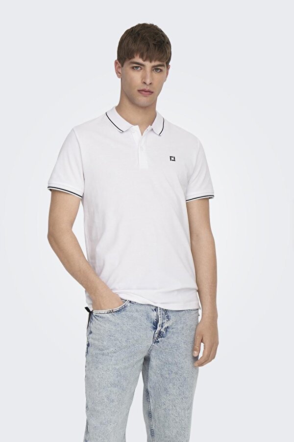 Only&Sons Only & Sons Erkek Polo Yaka T Shirt 22024827 BEYAZ
