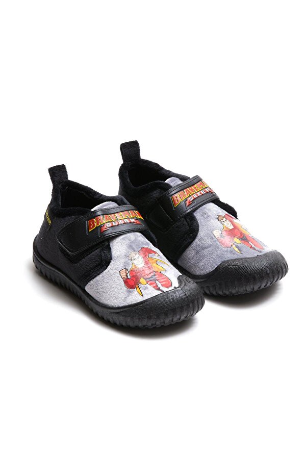 GEZER Kışlık Braveman Baskılı Rahat Cırtlı Erkek Bebek Çocuk Panduf