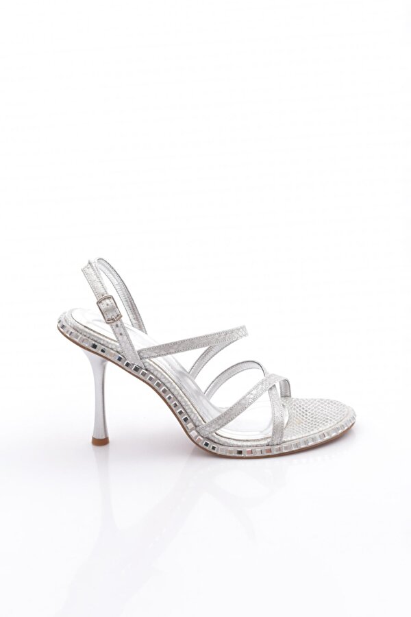 DGN 2432 Kadin Arkadan Bağlamali Topuklu Abiye Ayakkabi